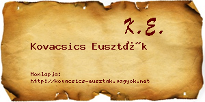 Kovacsics Euszták névjegykártya